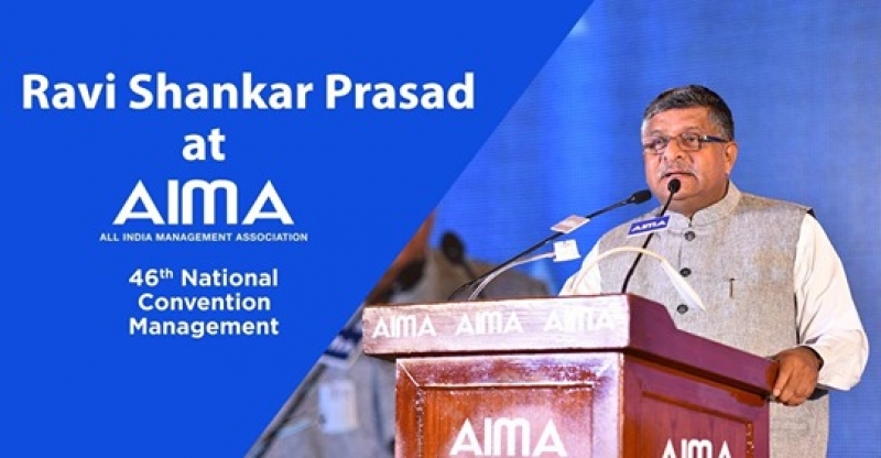 Addressing AIMAs 46th National Management Association, Shri Ravi Shankar Prasad